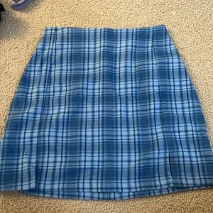 brandy melville blue check skirt